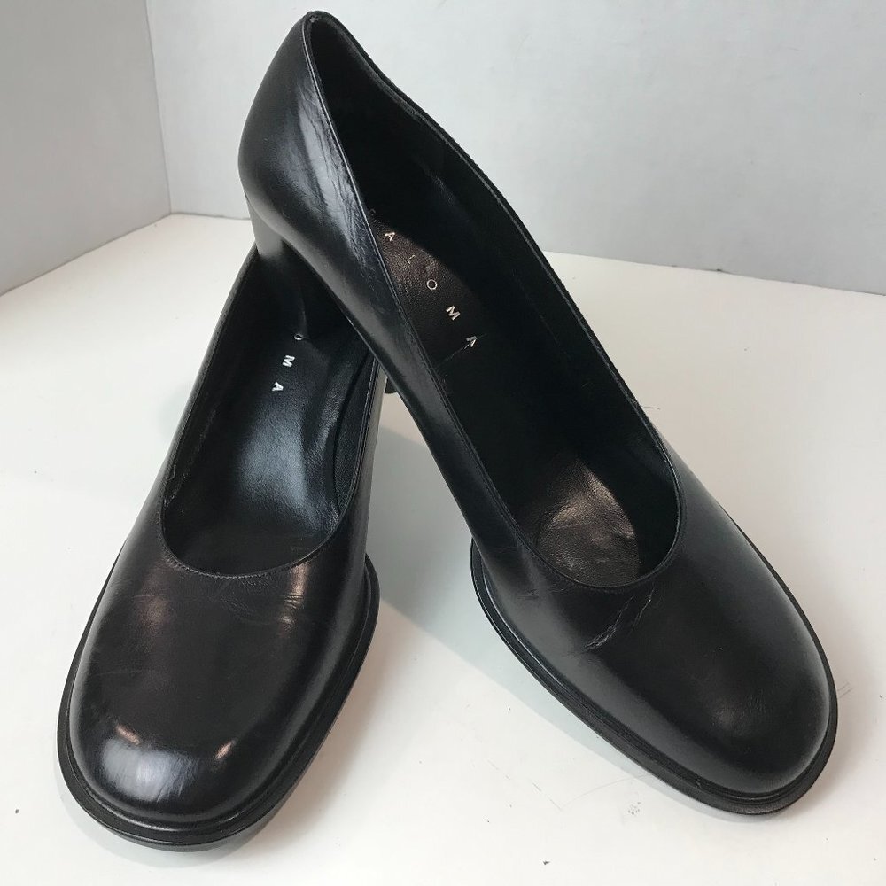 PALOMA Black Leather Pumps US 9.5 EU 39.5